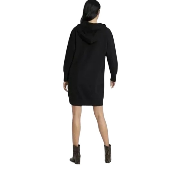WHO WHAT WEAR Long Sleeve Black Longevity Hoodie Dress Women's Size XS - Picture 4 of 16